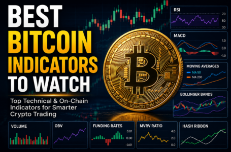 Best Bitcoin indicators dashboard featuring RSI, MACD, Bollinger Bands, Moving Averages, and Bitcoin price charts for technical and on-chain analysis.